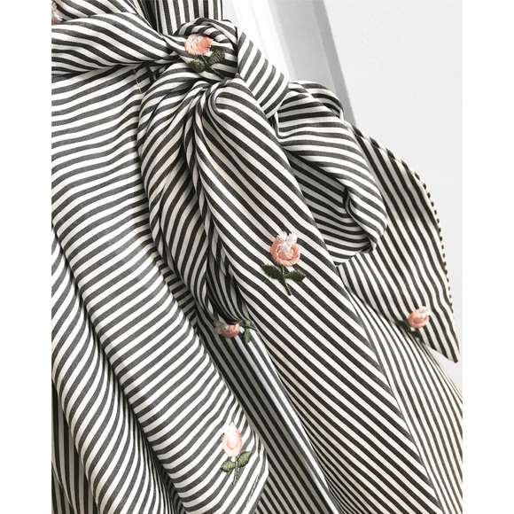 CALVIN KLEIN Women’s Embroidered-Stripe Waterfall Wrap Midi Dress - Picture 9 of 15